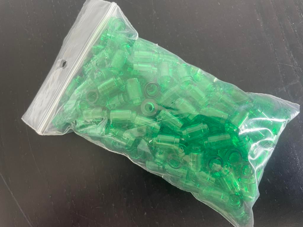 LEGO trans green round bricks 1x1 150 stuks, Ophalen of Verzenden, Zo goed als nieuw