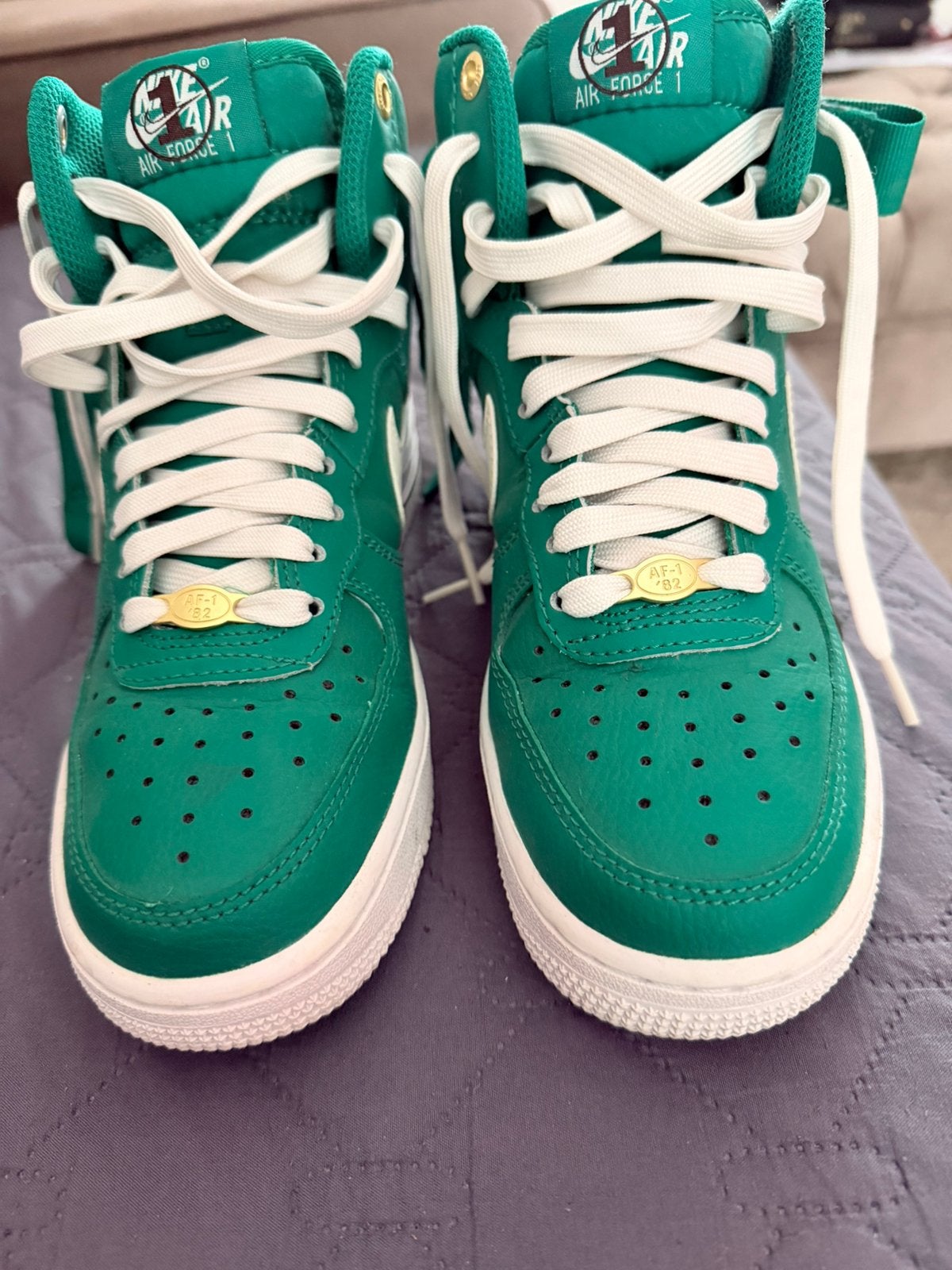 Nike air force 1, Ophalen of Verzenden, Groen, Sneakers of Gympen, Zo goed als nieuw