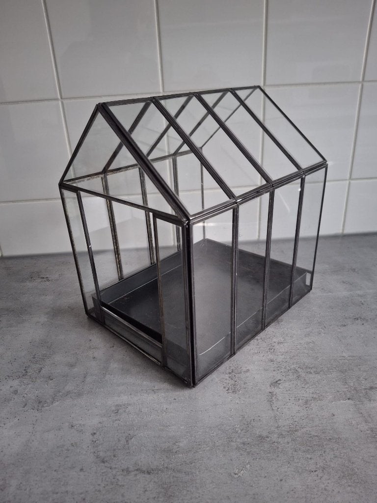 Greenhouse Broeikas Glazen Terrarium, Tuin en Terras, Kassen, Kweekkas, Zo goed als nieuw, Glas, Ophalen
