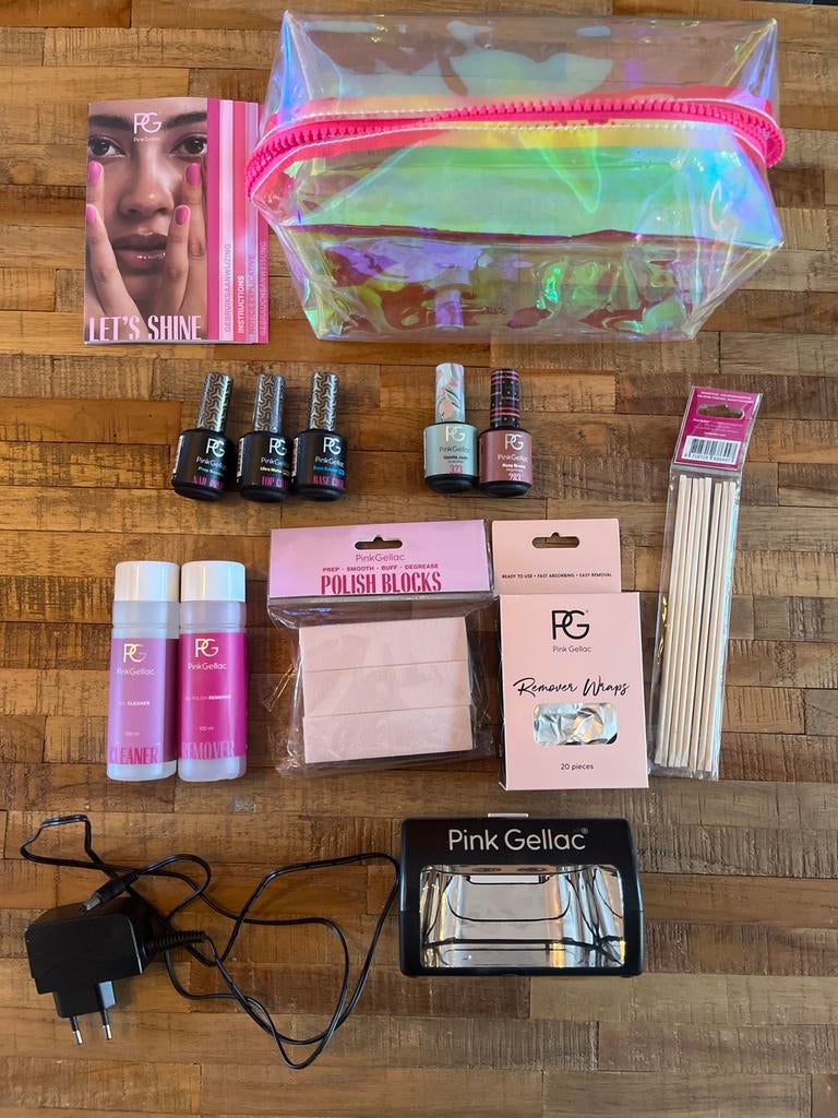 Pink Gellac starter set met 2 kleuren nagellak, Ophalen, Gebruikt, Overige kleuren, Handen en Nagels