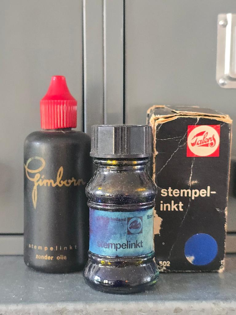 2 antieke stempelinkt flesjes Talens & Gimborn €9,95, Antiek en Kunst, Ophalen of Verzenden