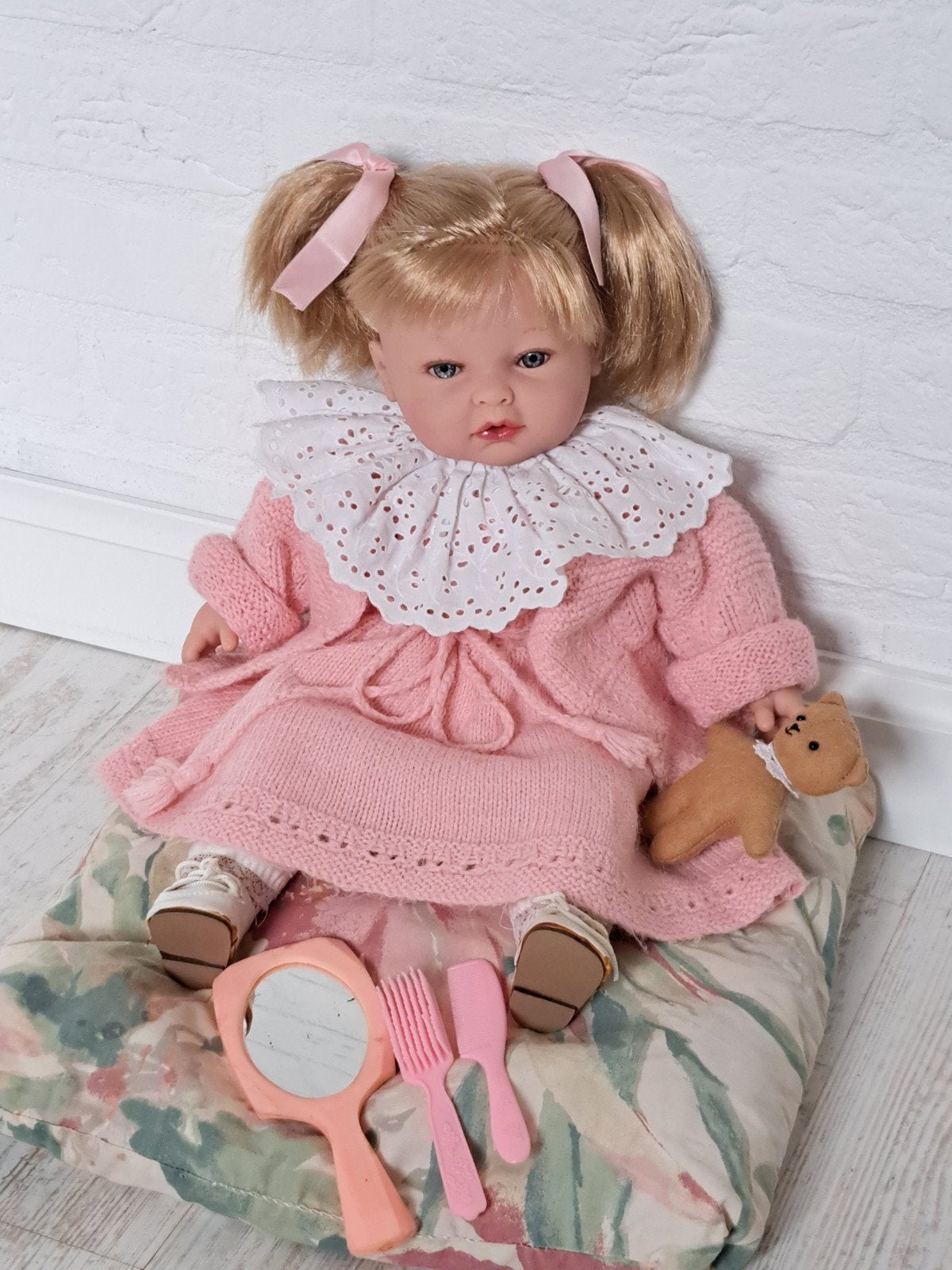 C. Lopez reborn pop meisje 38 cm, Ophalen of Verzenden, Gebruikt, Babypop
