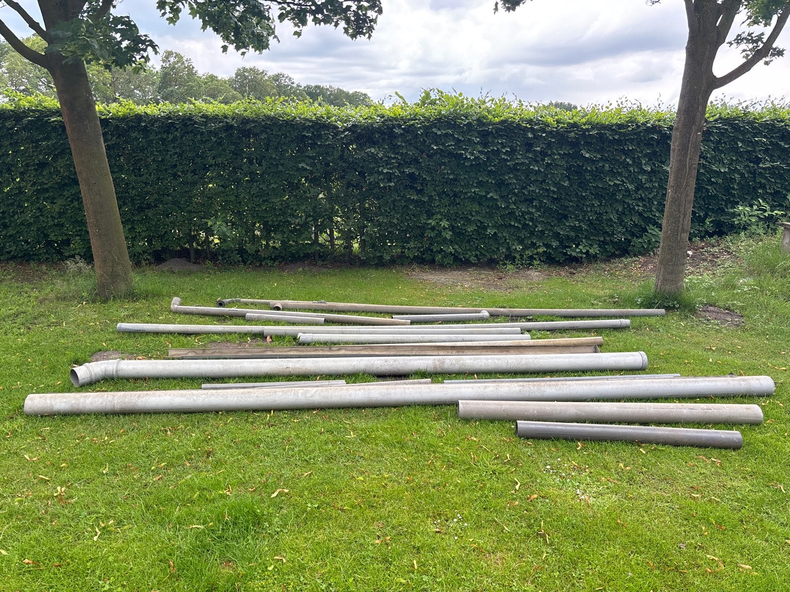 Alles ophalen:  PVC buizen, dakgoten 9,5 cm, reststukken, Ophalen, Afvoer, Gebruikt, Pvc