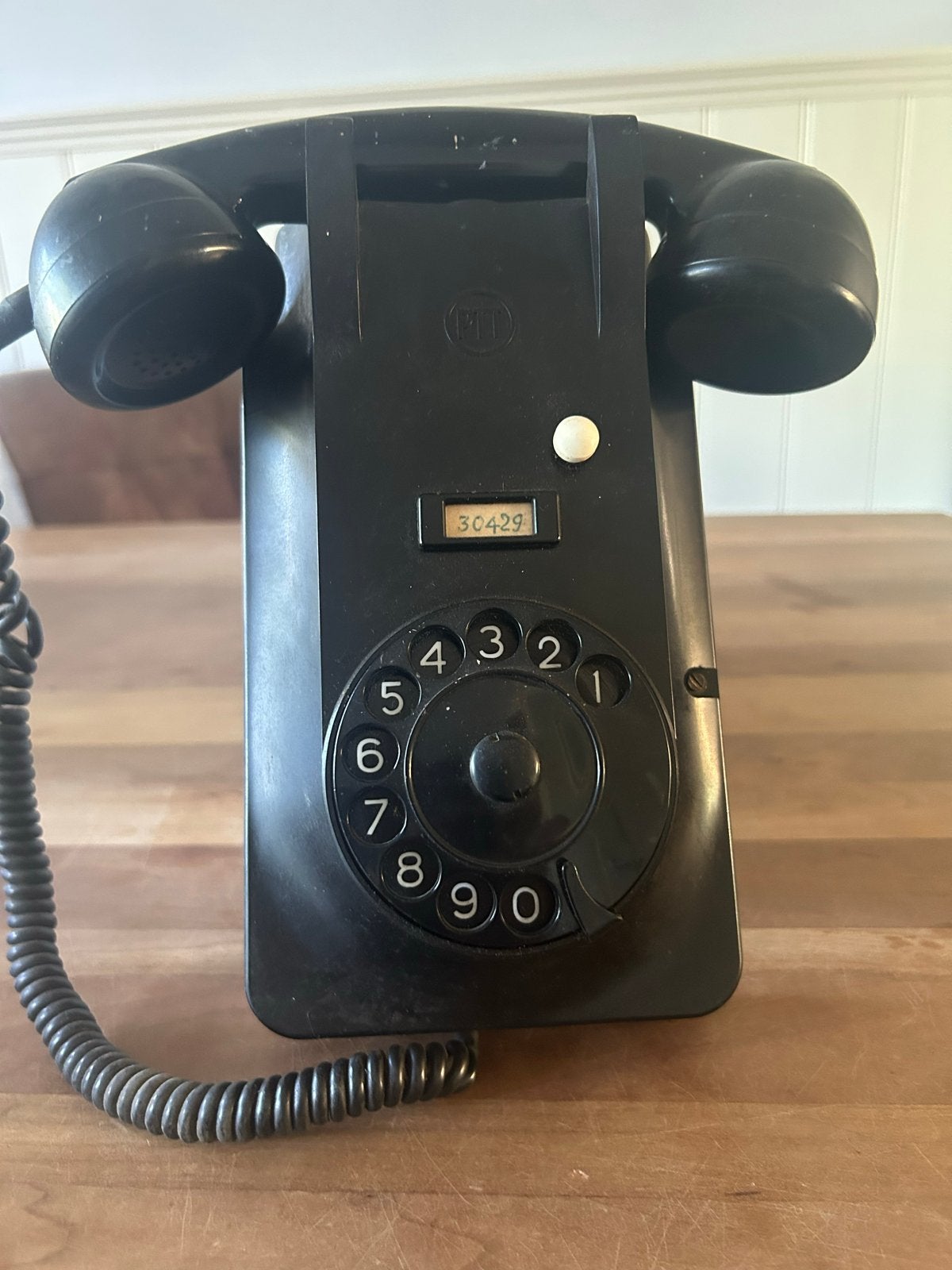 Oude bakelieten zwarte PTT telefoon met draaischijf, Antiek en Kunst, Ophalen of Verzenden