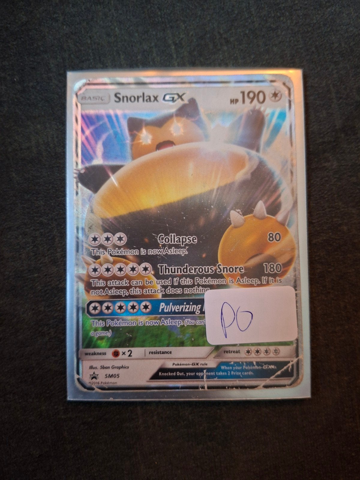 Pokémon Kaart Snorlax GX SM05, Ophalen of Verzenden, Gebruikt, Losse kaart