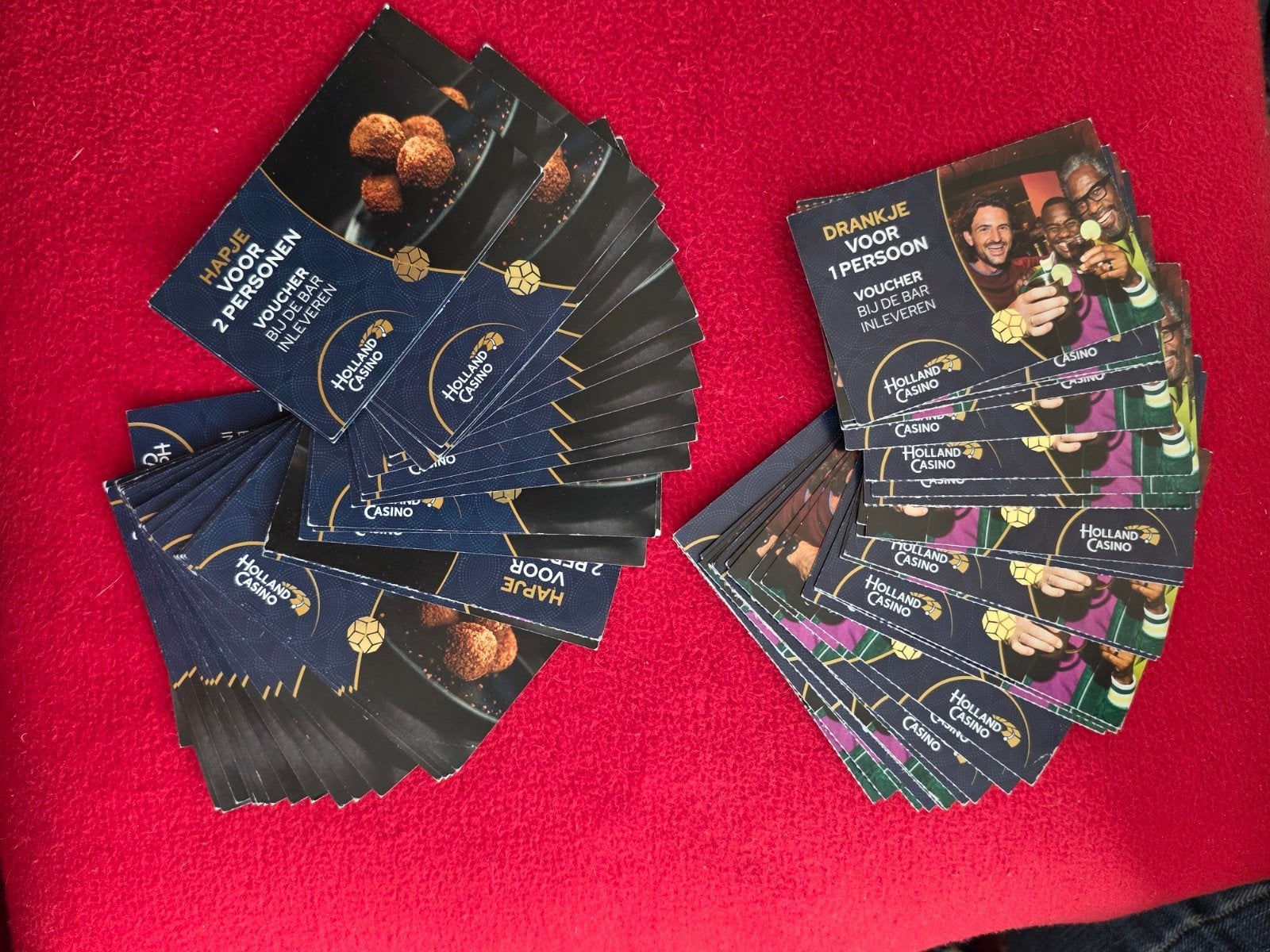 65 Holland Casino Vouchers – Drankjes & Hapjes, Tickets en Kaartjes, Twee personen, Cadeaubon, Overige typen
