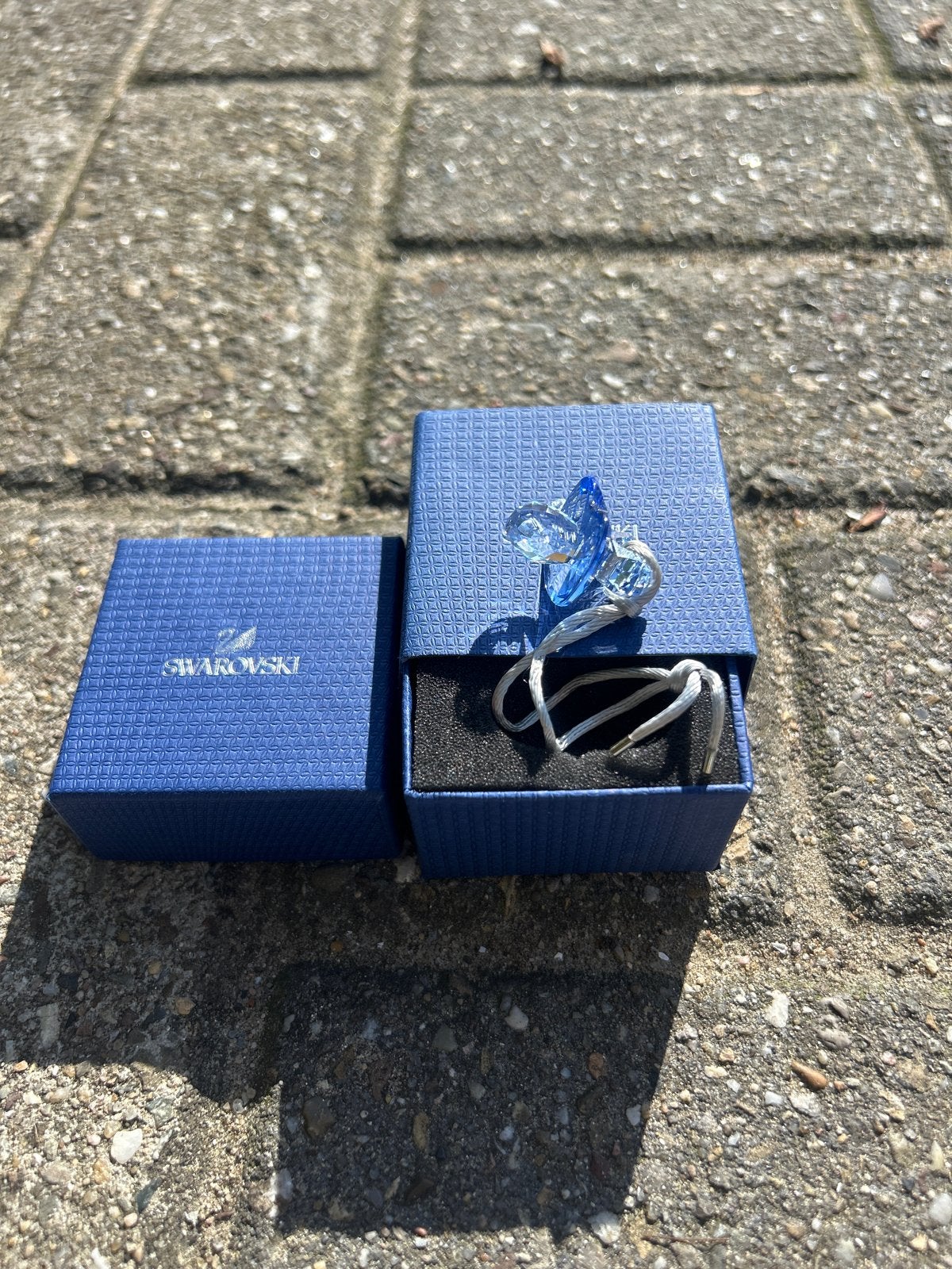Swarovski  blauwe hanger, Ophalen of Verzenden, Zo goed als nieuw, Sieraad of Horloge