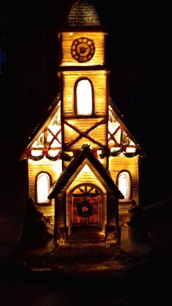 Kerstkerk met verlichting, Ophalen of Verzenden, Zo goed als nieuw