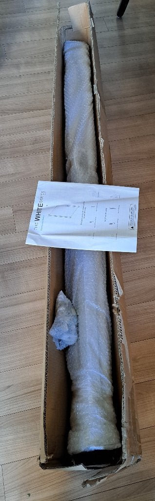 Vertikaal windscherm wit 1.5 x 3 m, Ophalen, Uittrekbaar, Nieuw