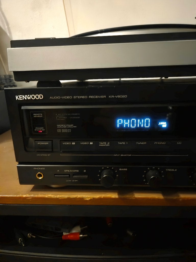 Kenwood KR-V6020 receiver met Kenwood platenspeler KR-42R, Gebruikt, Tuner of Radio, Losse componenten, Ophalen