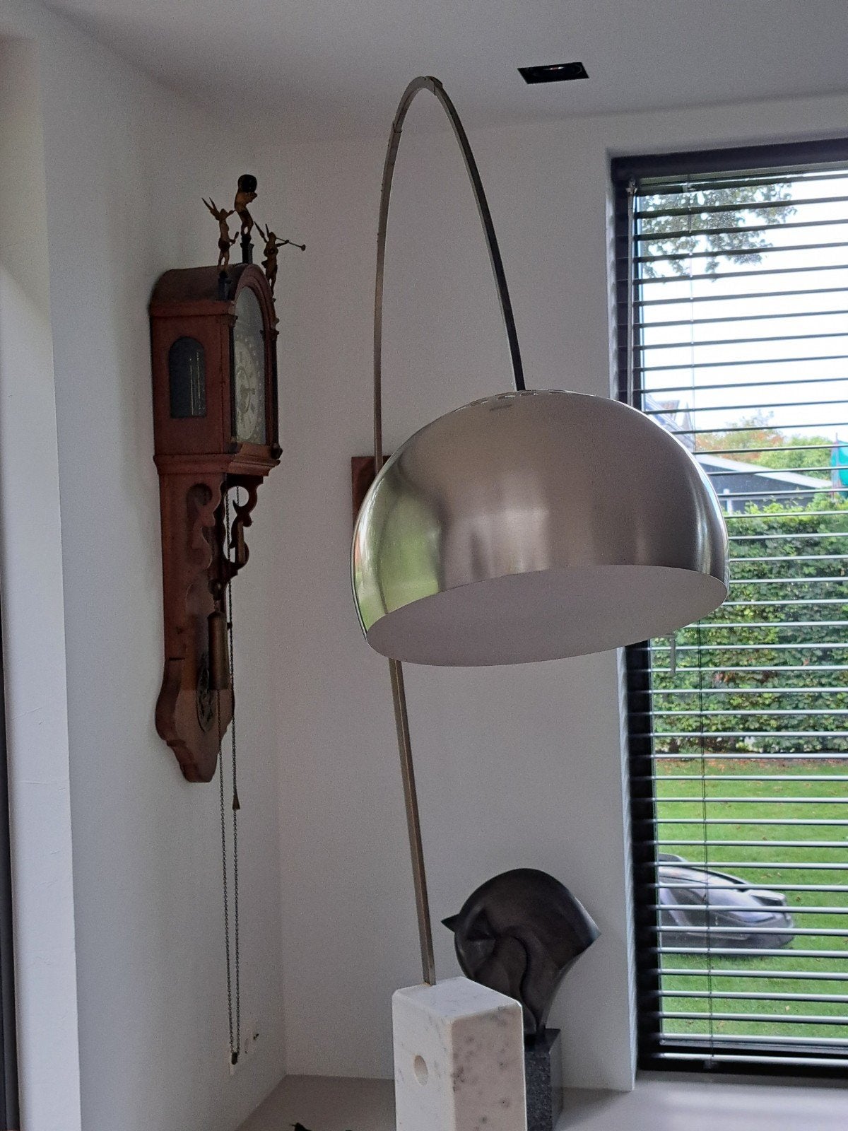 lookalike Arco Flos booglamp marmer voet, Ophalen, Design klassieker, Gebruikt, Metaal