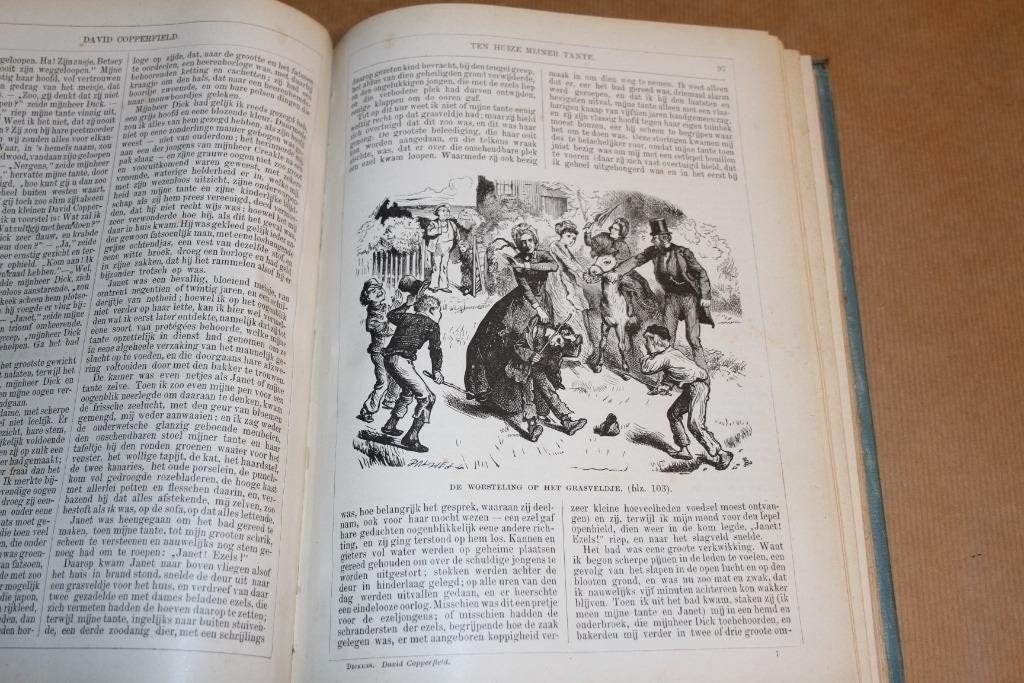 David Copperfield — Dickens, Antiek met Houtgravuren 1887, Ophalen of Verzenden, Gelezen
