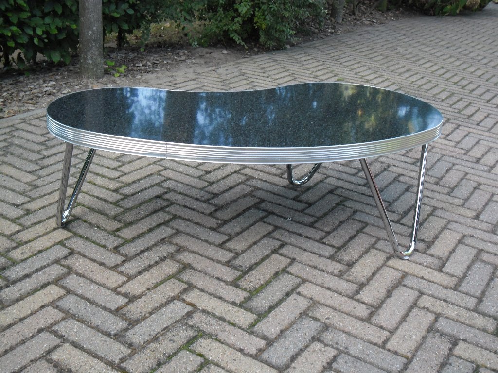Bel Air boomerang salontafel / bijzet tafel fifties sixties, Huis en Inrichting, Tafels | Salontafels, Zo goed als nieuw, Minder dan 50 cm