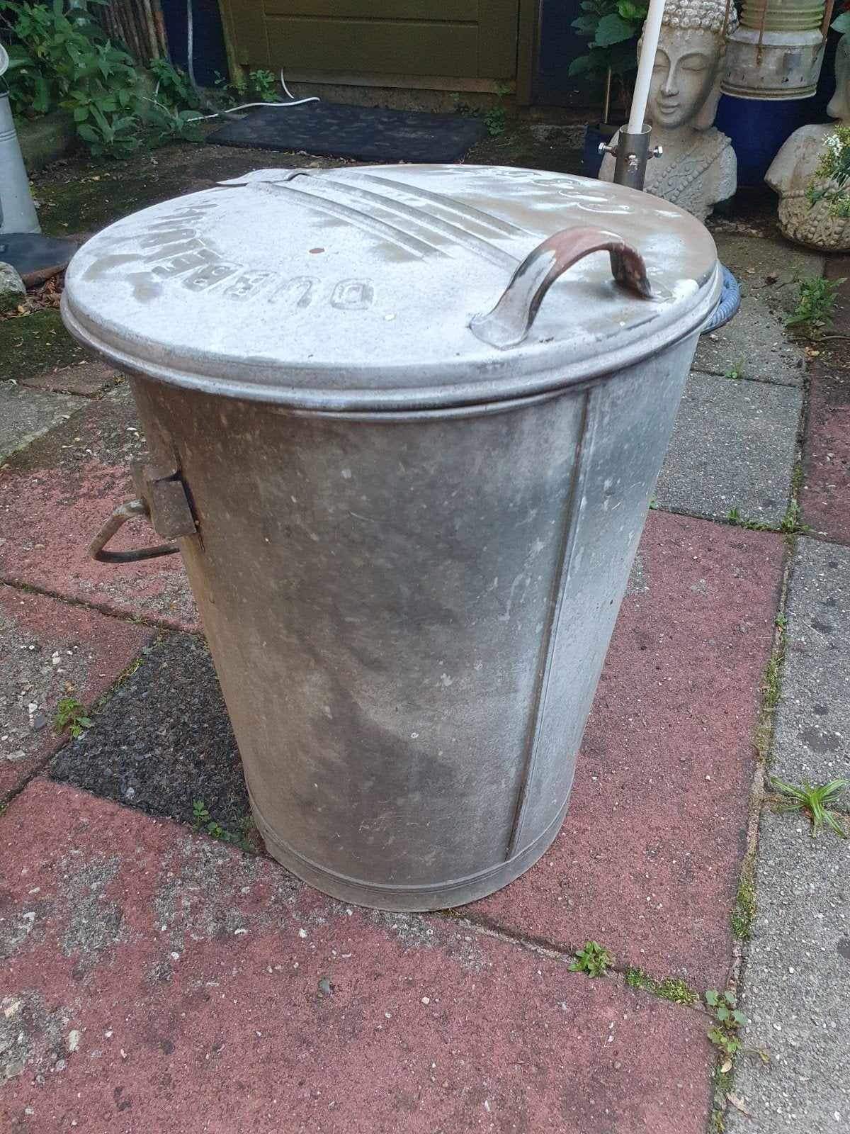 Vintage Zinken Emmer met Deksel - Dubbeldam, Ophalen, Gebruikt, Zink, Met deksel
