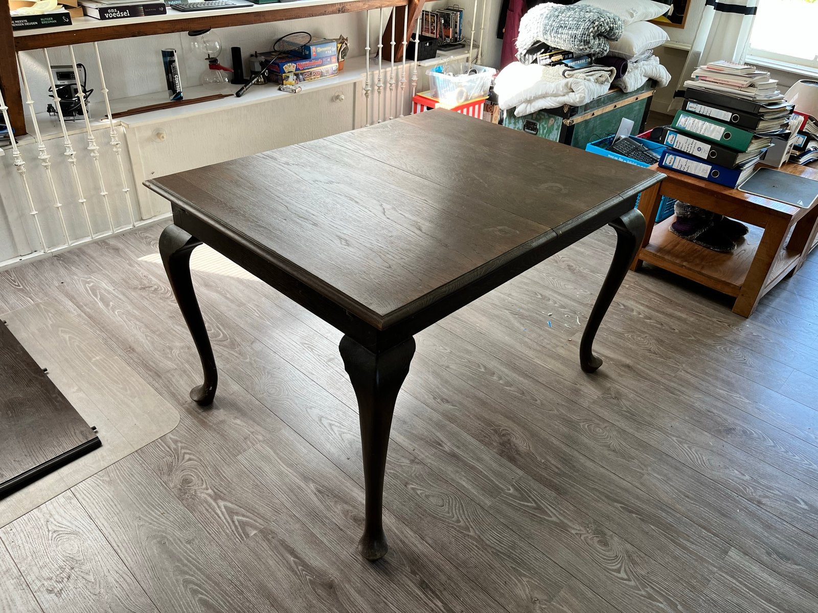 Queen Anne houten eettafel met sierlijke poten, Antiek en Kunst, Ophalen