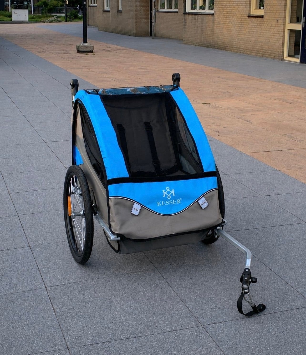 KESSER Fietskar - Blauw/Grijs (20-40kg laadvermogen), Ophalen of Verzenden, Gebruikt, Kinderkar, 20 tot 40 kg