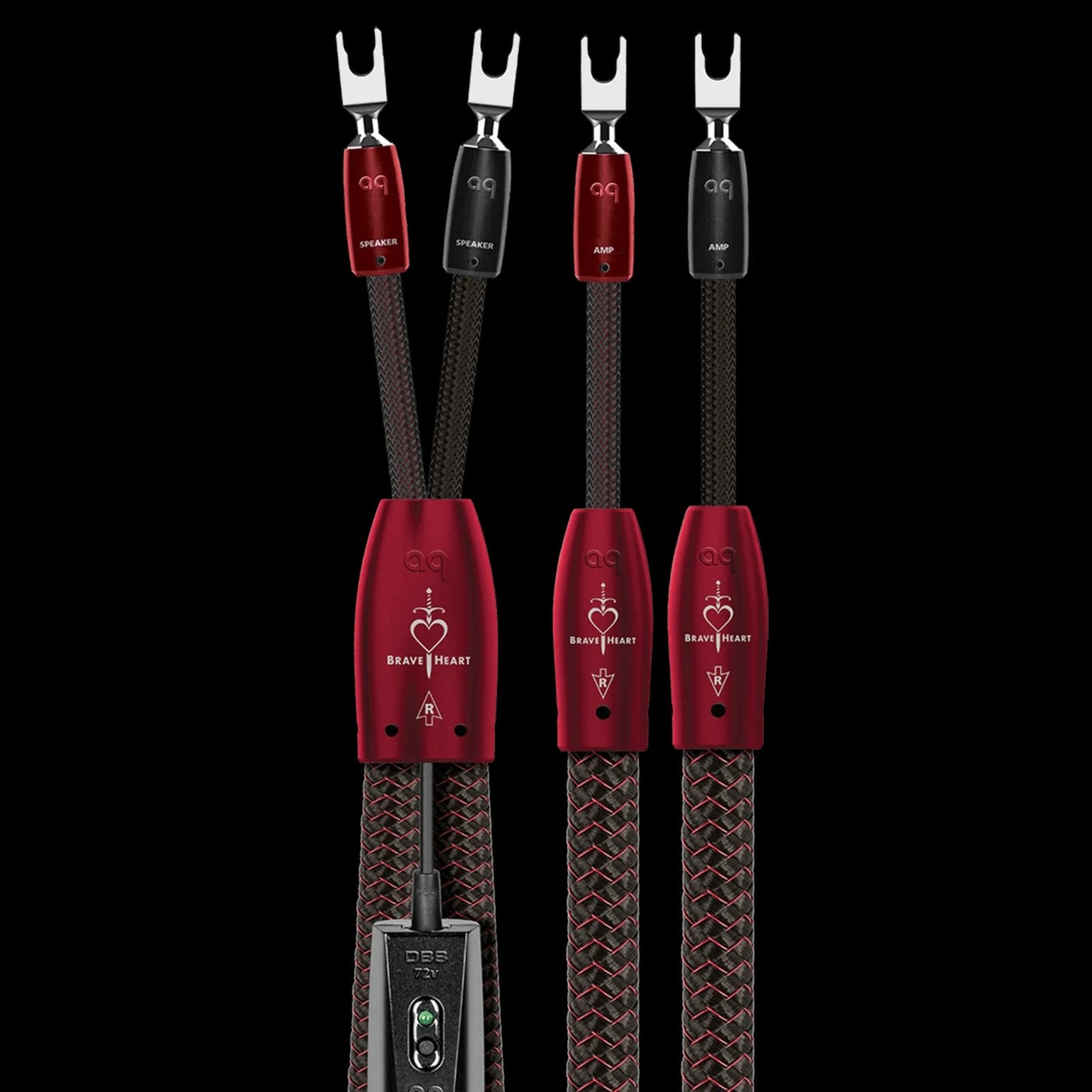 AudioQuest Brave Heart Zero-Tech Luidsprekerkabel 2m spade, Audio, Tv en Foto, Audiokabels en Televisiekabels, Ophalen, Zo goed als nieuw
