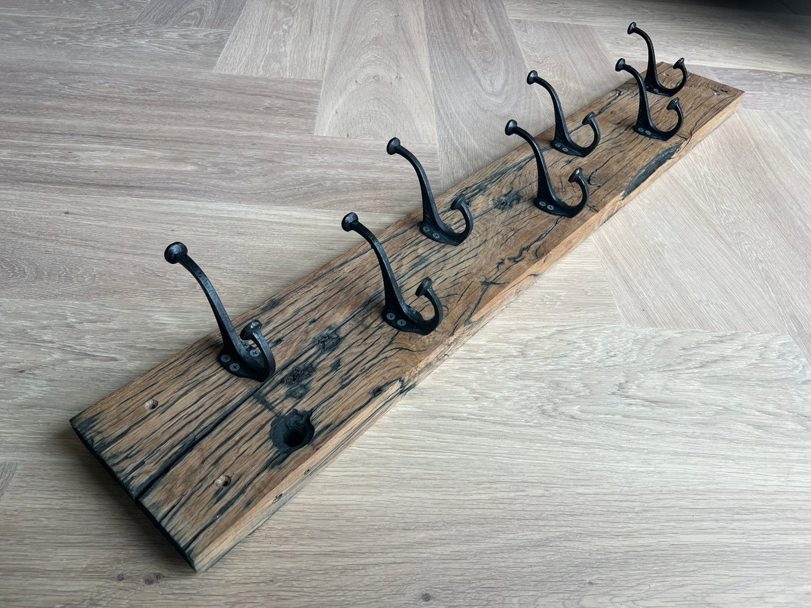 Handgemaakte kapstok van wagonplank, Gebruikt, Minder dan 100 cm, Hout, Ophalen