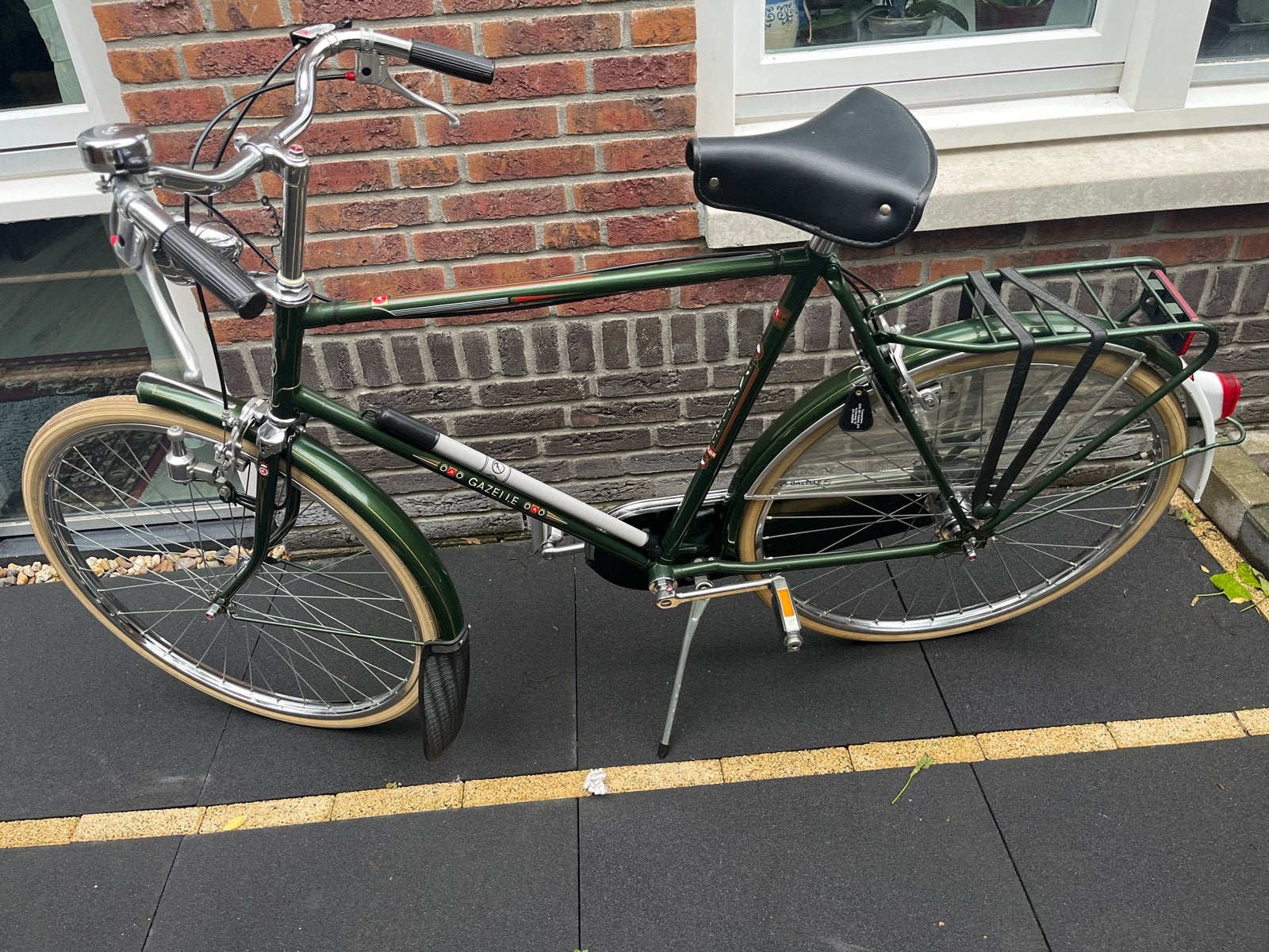 Vintage Gazelle Herenfiets - Groen 26 inch 3 vers, Fietsen en Brommers, Fietsen | Dames | Damesfietsen, Ophalen, Gebruikt, Velgrem