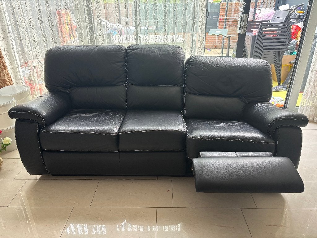 Leren bank, Ophalen, Gebruikt, Minder dan 75 cm, Driepersoons