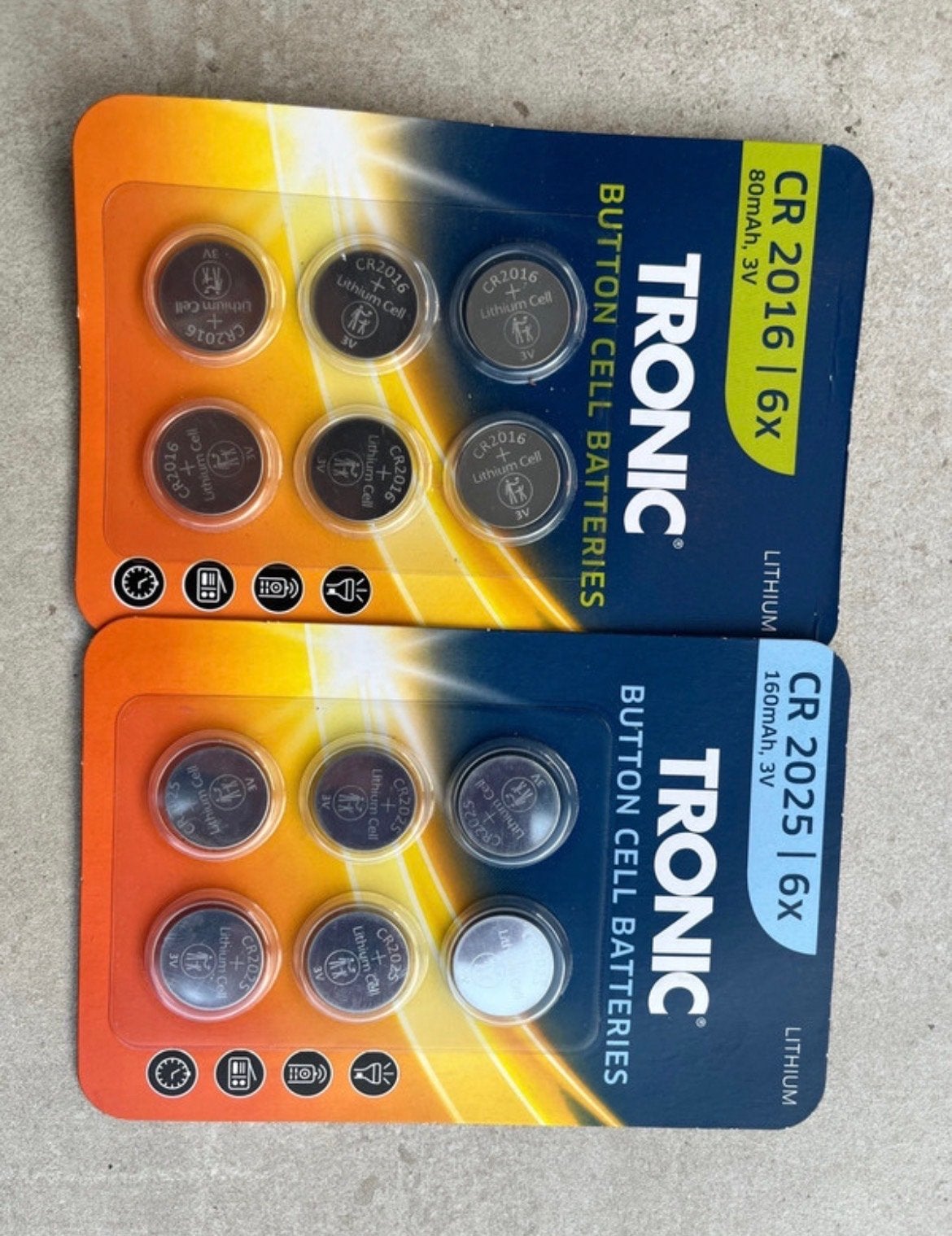 Tronic CR 2016 & CR 2025 Knoopcel Batterijen - Nieuw, Ophalen of Verzenden, Nieuw