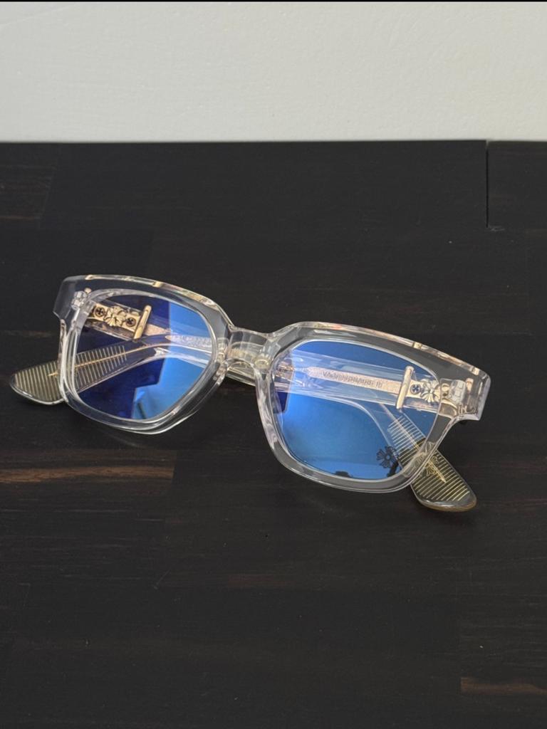 Chrome Hearts bril - Transparant met blauwe glazen, Sieraden, Tassen en Uiterlijk, Zonnebrillen en Brillen | Heren, Zo goed als nieuw