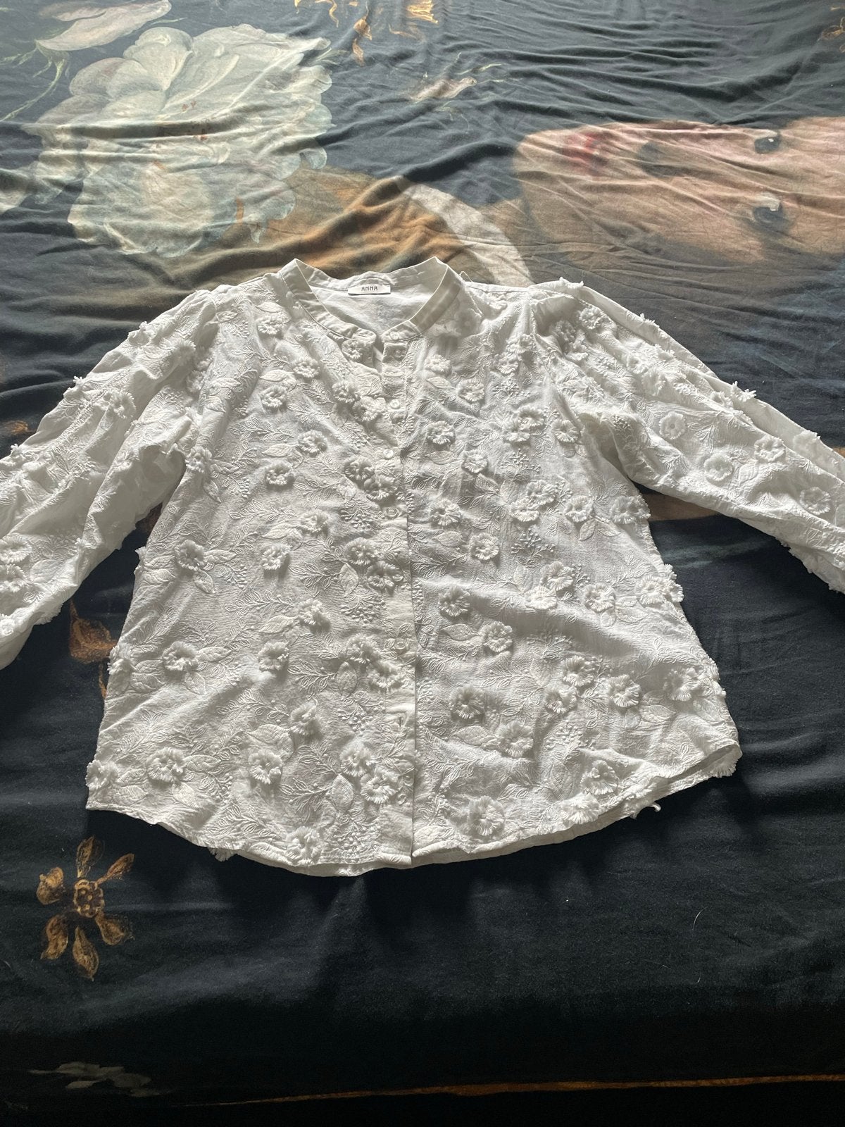 Witte broderie blouse maat L - Zo goed als nieuw, Ophalen of Verzenden, Zo goed als nieuw, Maat 42/44 (L), Wit