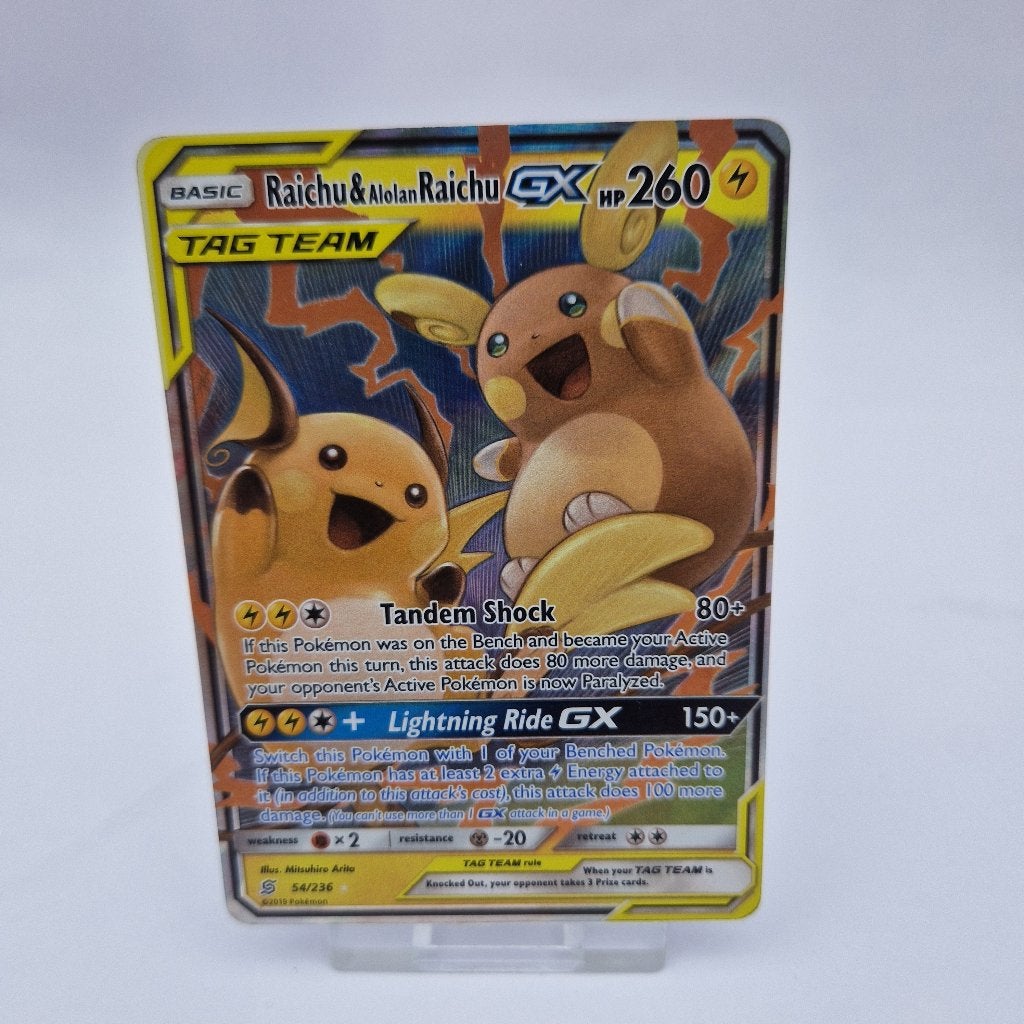 Raichu & Alolan Raichu GX (UNM 54) Unified Minds Pokemon, Ophalen, Gebruikt