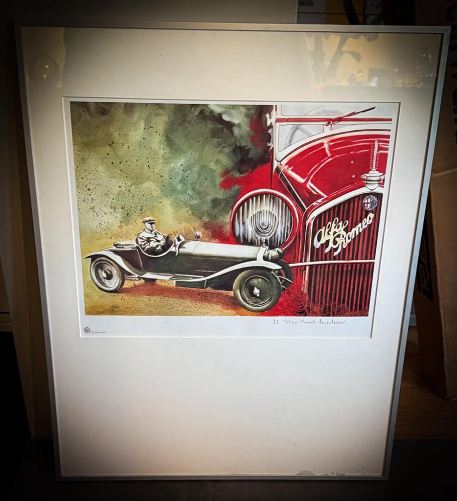 Alfa Romeo Litho van Huub Lepelaar, Antiek en Kunst, Ophalen