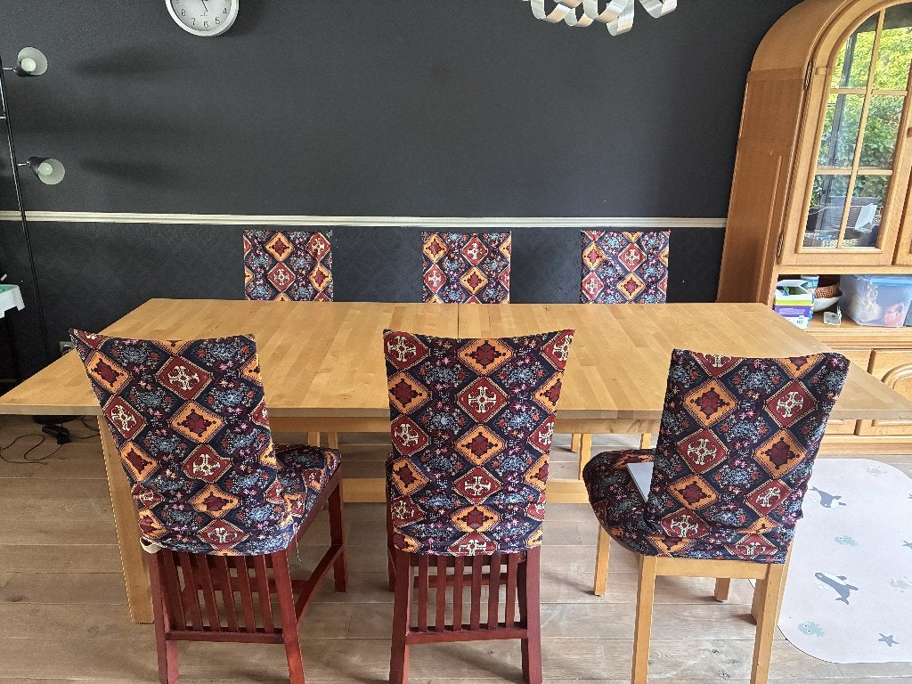 Goed onderhouden eettafel (uitschuifbaar) voor 6-8 personen., Ophalen, Eikenhout, 200 cm of meer, Zo goed als nieuw