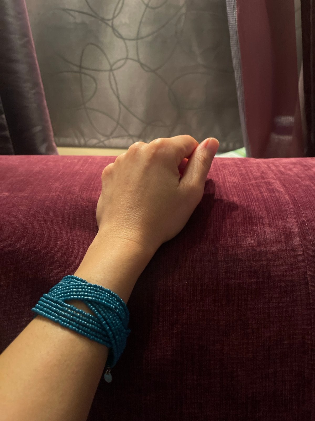 Turquoise kralenarmband - Zo goed als nieuw, Overige materialen, Blauw, Ophalen of Verzenden, Zo goed als nieuw