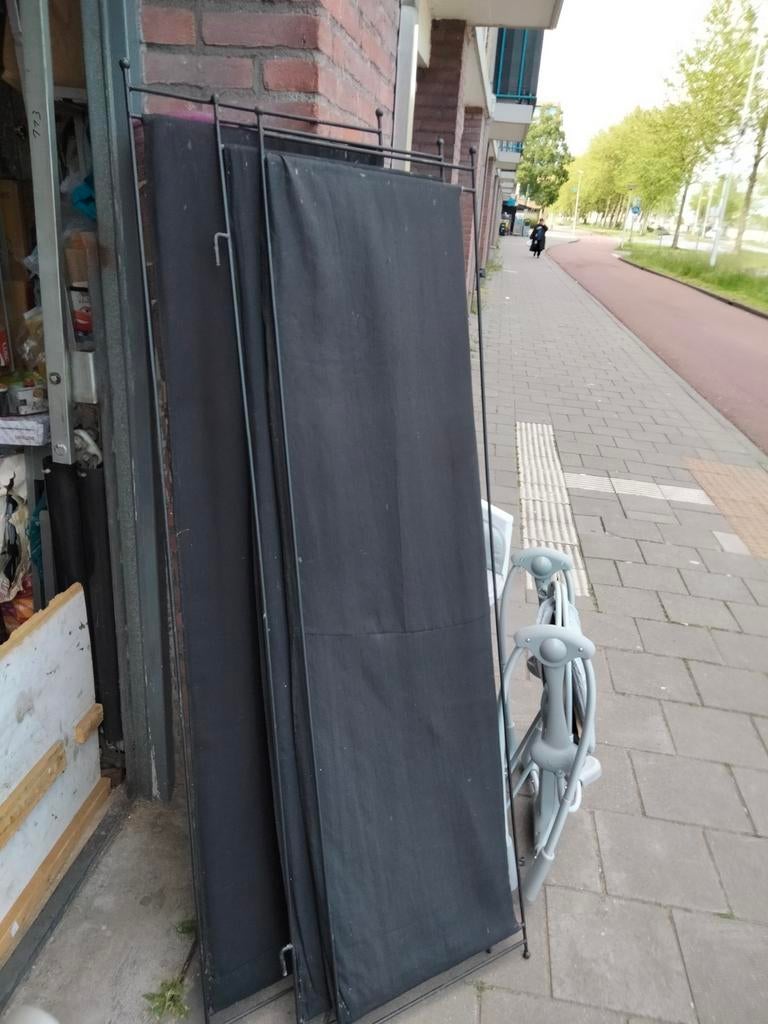 Zwart kamerscherm met 3 panelen - Gebruikt, Huis en Inrichting, Woonaccessoires | Kamerschermen, Ophalen, Gebruikt