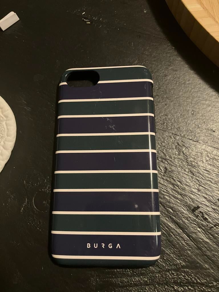 Burga iPhone Hoesje - Streepjes Patroon, Kunststof, Gebruikt, Krasbestendig, Hoesje of Tasje