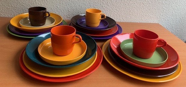 Mepal Kopenhagen: 4-p. servies #3 (retro/vintage), Lochem, Ophalen of Verzenden, Zo goed als nieuw, Mepal