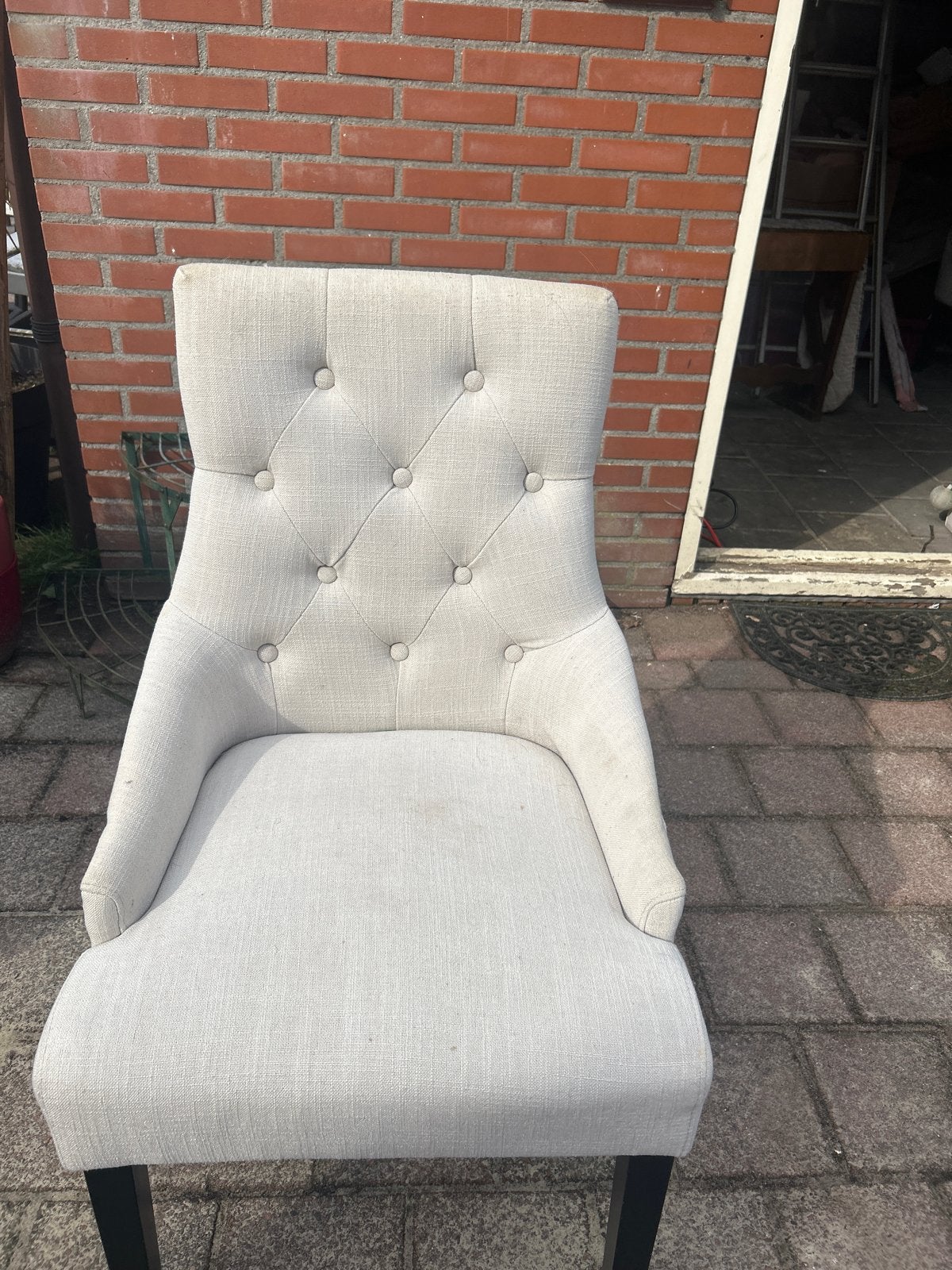 Set van 4 gestoffeerde eetkamerstoelen, Ophalen, Gebruikt, Overige kleuren, Vier