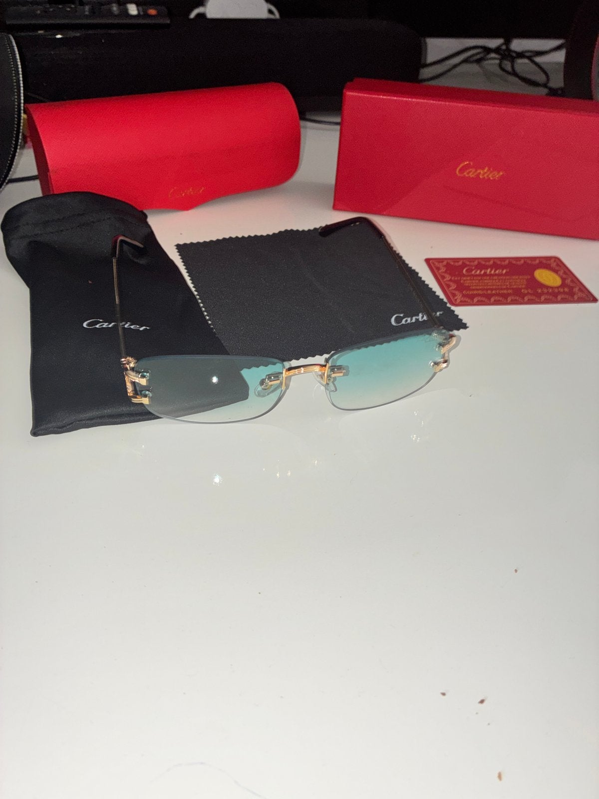 Cartier Bril met Groene Glazen, Overige merken, Nieuw, Ophalen of Verzenden, Groen