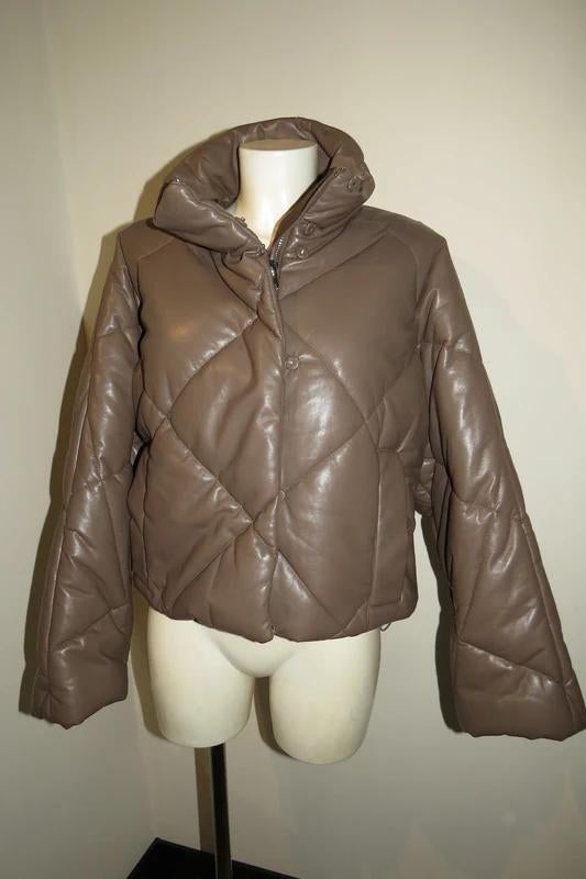 Stand Studio puffer leder look bruin tint heerlijk warm M, Maat 38/40 (M), Bruin, Verzenden, Stand studio
