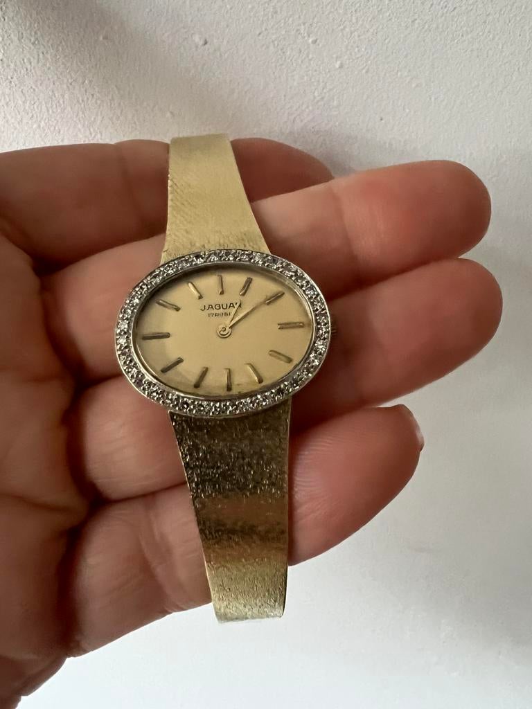 Gouden horloge met brilljant, Ophalen of Verzenden, Zo goed als nieuw, Goud, Overige merken