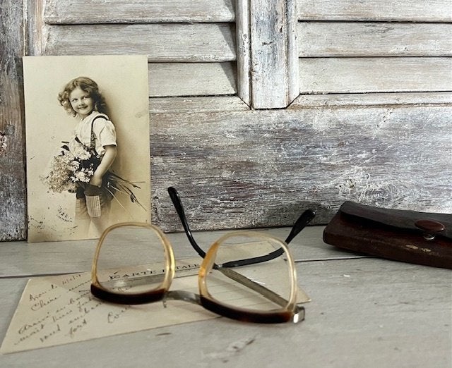 Franse vintage bril vlindermodel circa 1960 in etui, Antiek en Kunst, Ophalen of Verzenden