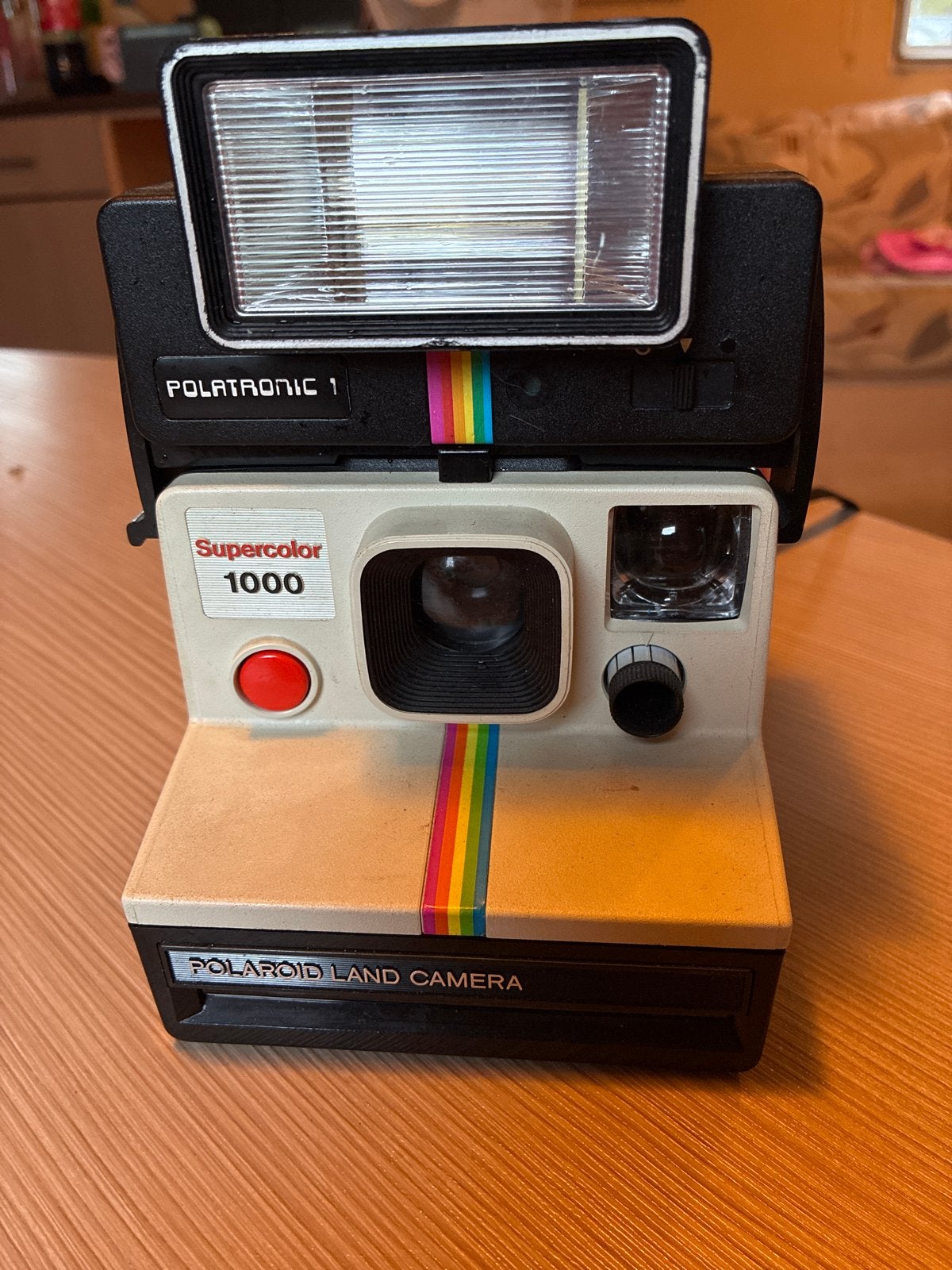 Vintage Polaroid Supercolor 1000 Land Camera met flitser, Audio, Tv en Foto, Fotocamera's Analoog, Ophalen of Verzenden, Gebruikt