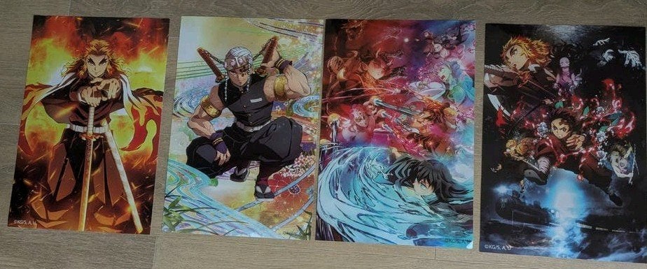 Demon Slayer poster set van 4, Ophalen of Verzenden, Zo goed als nieuw, A1 t/m A3, Rechthoekig Staand