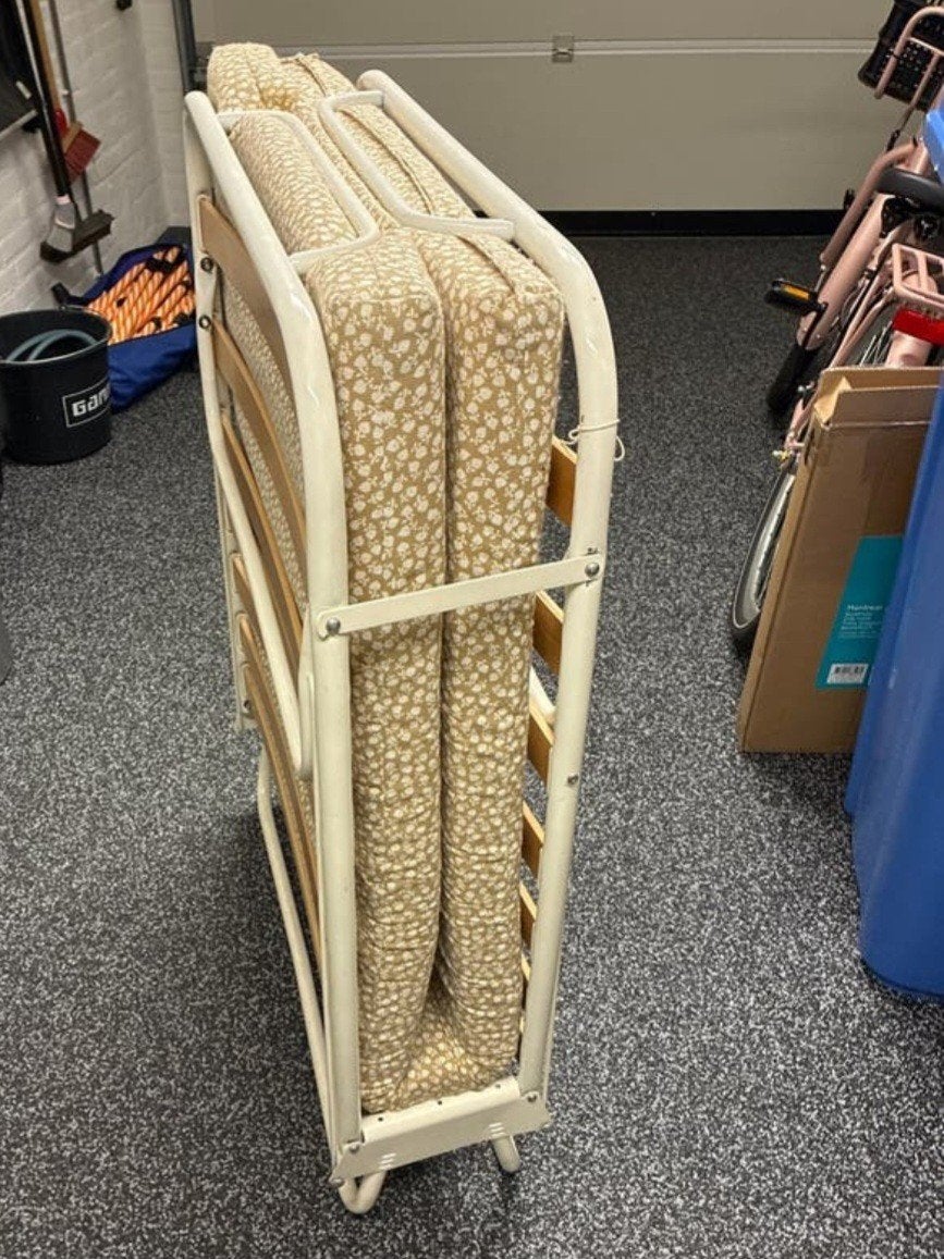 Opklapbed 1 persoon met matras, Ophalen, Gebruikt, Eenpersoons, 80 cm