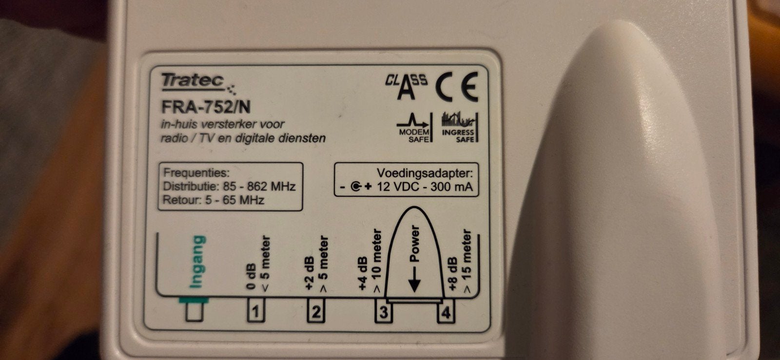 Tratec FRA-752/N In-huis versterker voor radio/tv, Ophalen, Gebruikt, Overige kabels
