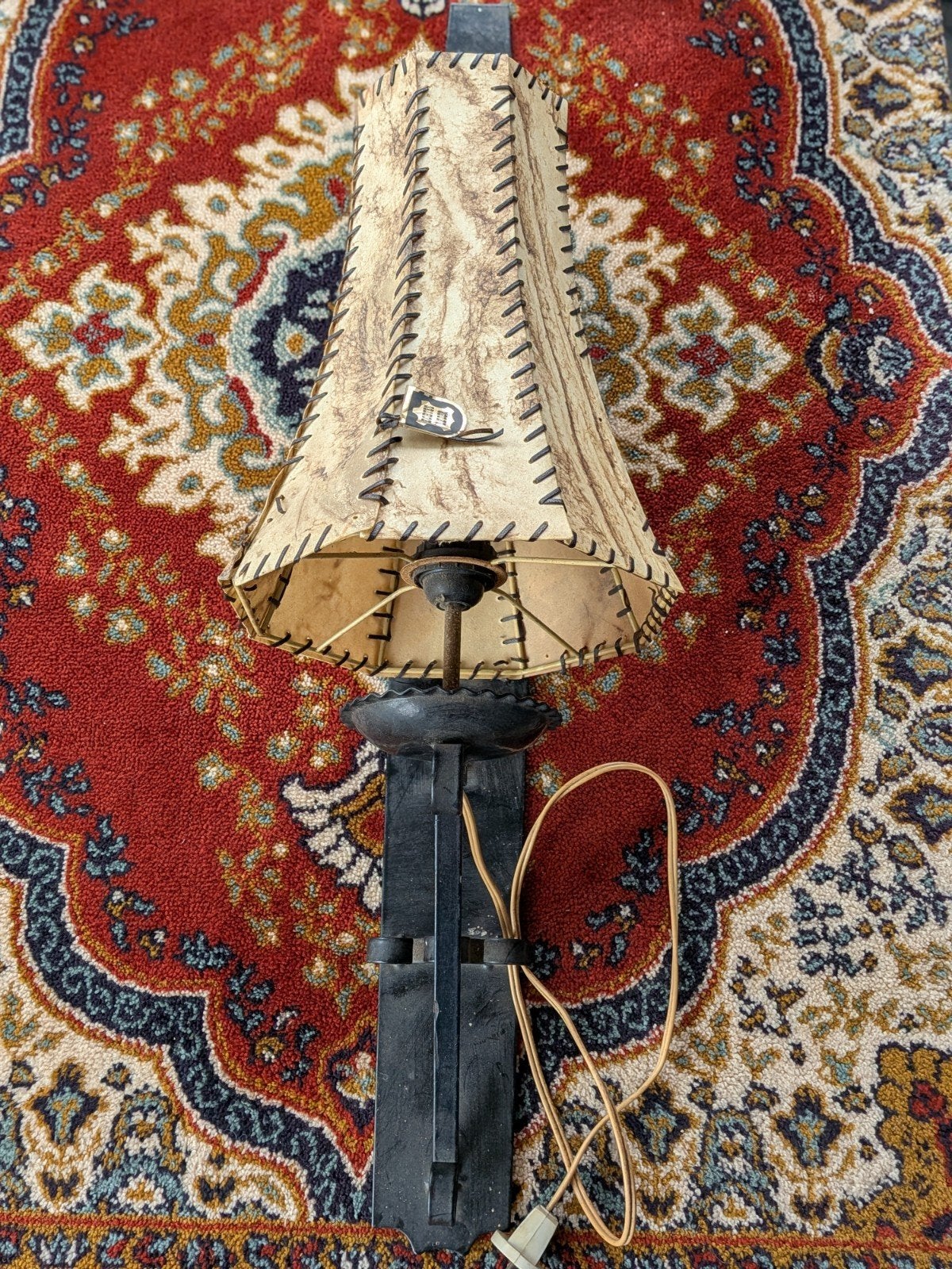 Vintage wandlamp met perkamenten kap, Ophalen