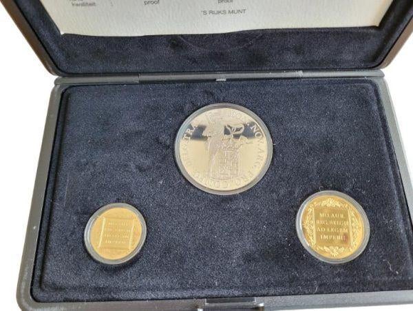 Nederland combinatieset gouden en zilveren dukaat 1992 in, Ophalen of Verzenden, Goud