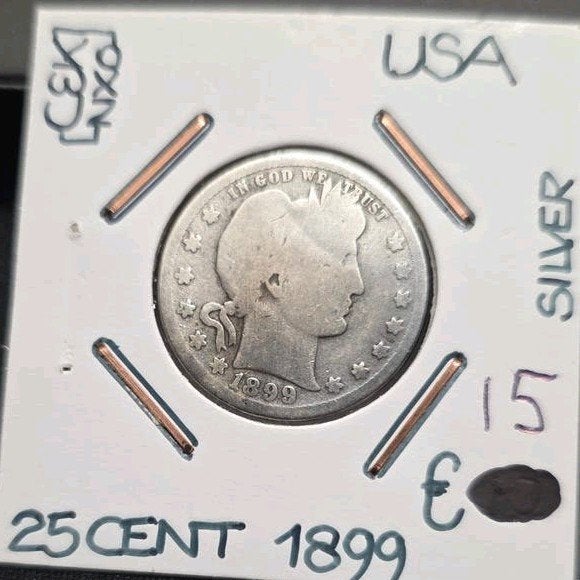 quarter dollar 1899 Amerika, Verzenden, Noord-Amerika, Losse munt, Zilver
