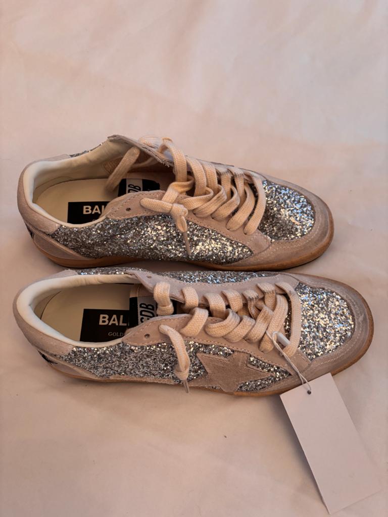 Golden Goose Ballstar Glitter Sneakers, Ophalen of Verzenden, Zo goed als nieuw, Overige kleuren, Sneakers of Gympen