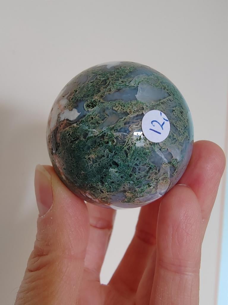Mosagaat bol 45 mm, Verzamelen, Mineralen en Fossielen, Mineraal, Ophalen of Verzenden