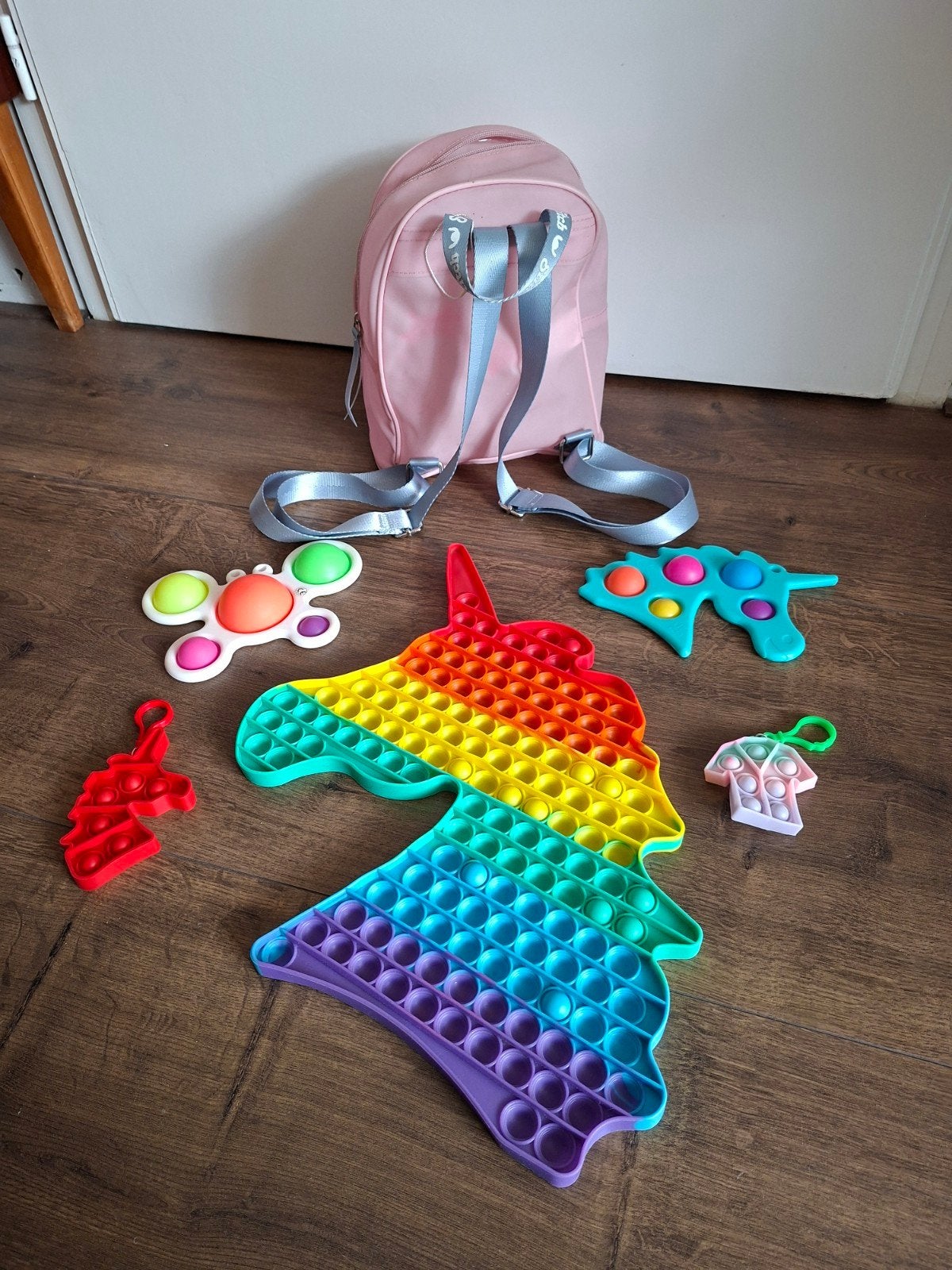 Pop-it Fidget Speelgoed Set met Roze Rugzak, Ophalen of Verzenden, Zo goed als nieuw, Jongen of Meisje