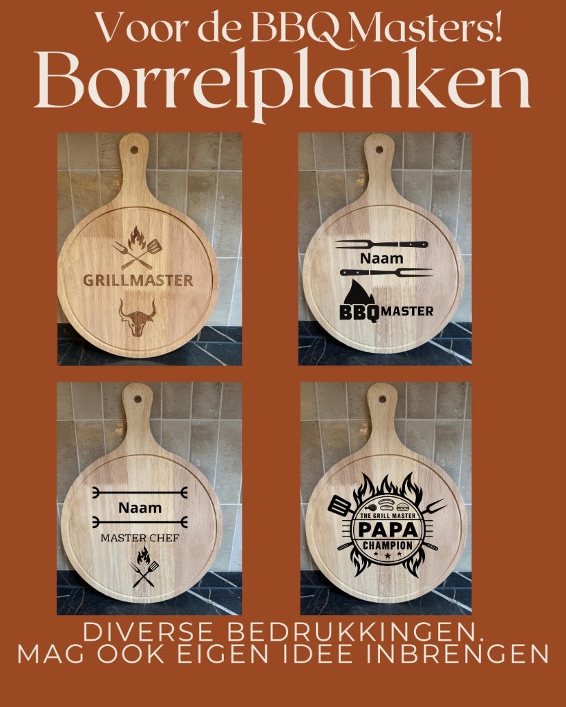borrelplank/ serveerplank grillmaster/ bbq master, Hout, Snij-/serveerplank, Nieuw, Ophalen of Verzenden